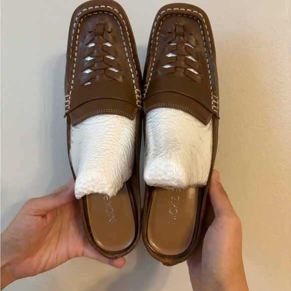 Chocolate Brown Leather Upper‎ Brown Square Toe Heeled Slip On Mules - Size 7 - Picture 12 of 12